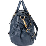 Miu Miu Blue Leather City Handbag