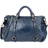 Miu Miu Blue Leather City Handbag