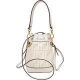 Fendi Transparent FF Monogram Mon Tresor Mini Bucket Crossbody Bag