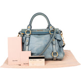Miu Miu Blue Leather City Handbag