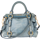 Miu Miu Blue Leather City Handbag
