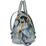 Miu Miu Blue Leather City Handbag
