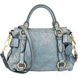 Miu Miu Blue Leather City Handbag