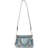 Miu Miu Blue Leather City Handbag