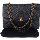 Chanel Quilted Lambskin 24K Gold Single Flap Shoulder Bag