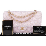 Chanel Quilted Tweed Medium Double Flap Crossbody Bag