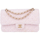 Chanel Quilted Tweed Medium Double Flap Crossbody Bag