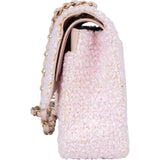 Chanel Quilted Tweed Medium Double Flap Crossbody Bag