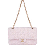 Chanel Quilted Tweed Medium Double Flap Crossbody Bag