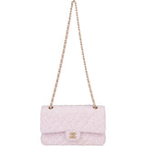 Chanel Quilted Tweed Medium Double Flap Crossbody Bag