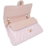 Chanel Quilted Tweed Medium Double Flap Crossbody Bag