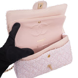 Chanel Quilted Tweed Medium Double Flap Crossbody Bag