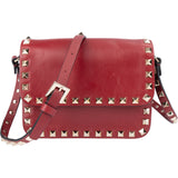 Valentino Garavani Red Leather Spikes Rockstud Crossbody Bag