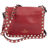 Valentino Garavani Red Leather Spikes Rockstud Crossbody Bag