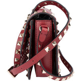 Valentino Garavani Red Leather Spikes Rockstud Crossbody Bag