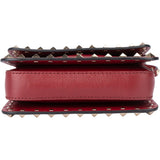 Valentino Garavani Red Leather Spikes Rockstud Crossbody Bag