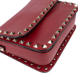 Valentino Garavani Red Leather Spikes Rockstud Crossbody Bag