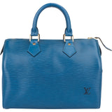 Louis Vuitton Blue Epi Leather Speedy 25 Handbag