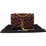 Saint Laurent Leopard Print Pompon Kate Crossbody Bag