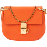 Chloé Orange Leather Drew Crossbody Bag