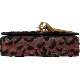 Saint Laurent Leopard Print Pompon Kate Crossbody Bag