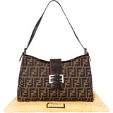 Fendi FF Monogram Baguette Buckle Shoulder Bag