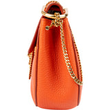 Chloé Orange Leather Drew Crossbody Bag