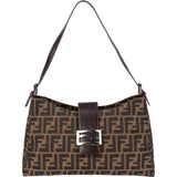 Fendi FF Monogram Baguette Buckle Shoulder Bag
