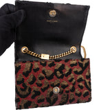 Saint Laurent Leopard Print Pompon Kate Crossbody Bag