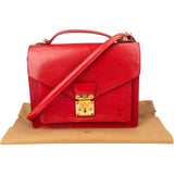 Louis Vuitton Rouge Epi Leather Monceau Handbag