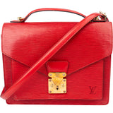 Louis Vuitton Rouge Epi Leather Monceau Handbag