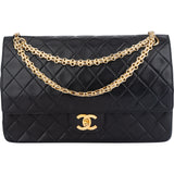 Chanel Quilted Lambskin 24K Gold Double Flap Shoulder Bag