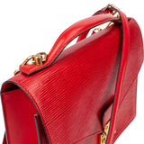 Louis Vuitton Rouge Epi Leather Monceau Handbag