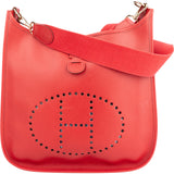 Hermès Rouge Taurillion Clemence Evelyne GM Crossbody Bag