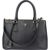 Prada Black Saffiano Leather Galleria Handbagg