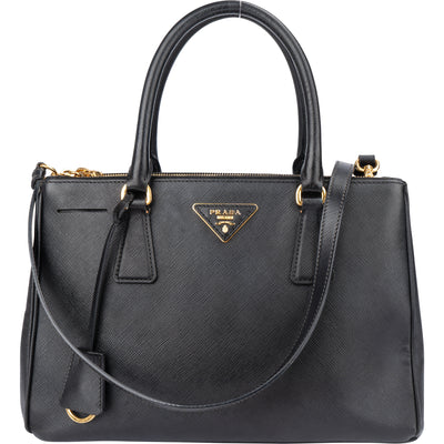 Prada Black Saffiano Leather Galleria Handbagg