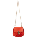 Chloé Rouge Leather Drew Crossbody Bag