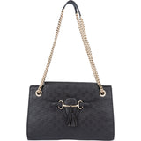 Gucci Leather GG Monogram Horsebit Emily Crossbody Bag