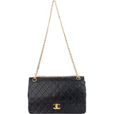 Chanel Quilted Lambskin 24K Gold Double Flap Shoulder Bag