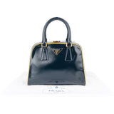 Prada Saffiano Patent Leather Vernice Pyramid Handbag