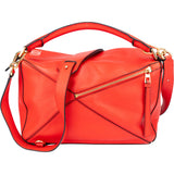 Loewe Red Leather Puzzle Handbag