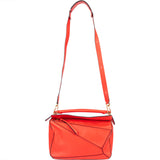 Loewe Red Leather Puzzle Handbag