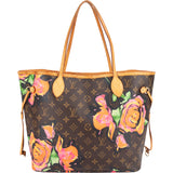 Louis Vuitton Monogram Canvas Limited Roses Neverfull MM Shoulder Bag