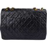 Chanel Quilted Lambskin 24K Gold Maxi Single Flap Crossbody Bag
