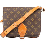 Louis Vuitton Canvas Monogram Cartouchiere MM Crossbody Bag
