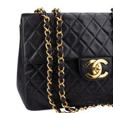 Chanel Quilted Lambskin 24K Gold Maxi Single Flap Crossbody Bag
