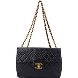 Chanel Quilted Lambskin 24K Gold Maxi Single Flap Crossbody Bag