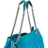 Gucci Blue Suede Soho Crossbody Bag