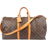 Louis Vuitton Canvas Monogram Keepall 55 Bandouliere