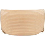 Chanel Stitching Lambskin 24K Gold Halfmoon Single Flap Shoulder Bag